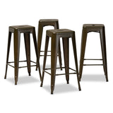 Horton Modern and Contemporary Industrial Finished Metal 4-Piece Stackable Bar Stool Set