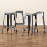 Horton Modern and Contemporary Industrial Finished Metal 4-Piece Stackable Bar Stool Set