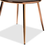 Farah Modern Luxe Velvet Upholstered Dining Chair Set with Glam Rose Gold Metal Legs - 2 Pieces