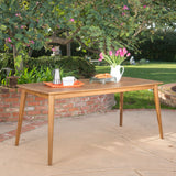 Sunqueen Teak Finish Acacia Wood Outdoor Dining Table Noble House