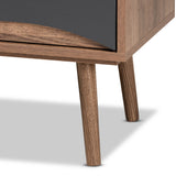 Leane Modern and Contemporary Natural Brown Finished and Multi-Colored Wood 3-Drawer TV Stand