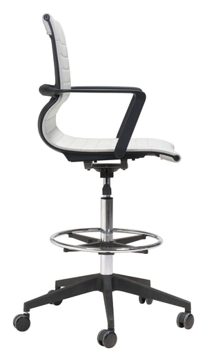 Zuo Modern Stacy 100% Polyurethane, Steel, Nylon Modern Commercial Grade Office Chair White, Black, Chrome 100% Polyurethane, Steel, Nylon