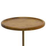 Roya Teak End Table Marble Base - Natural