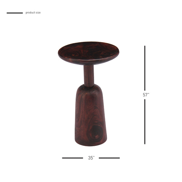 New Pacific Direct Kawhi Trembesi Small End Table Dark Brown with Dark Brown Leg Finish 1210022-DB-NPD