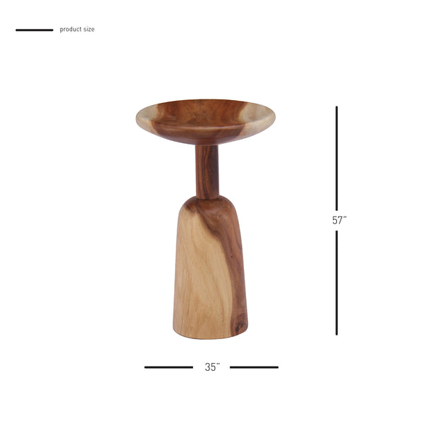 New Pacific Direct Kawhi Trembesi Small End Table Natural with Natural Leg Finish 1210022-N-NPD