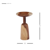New Pacific Direct Kawhi Trembesi Small End Table Natural with Natural Leg Finish 1210022-N-NPD