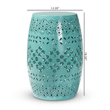 Baxton Studio Lavinia Modern and Contemporary Teal Finished Metal Outdoor Side Table