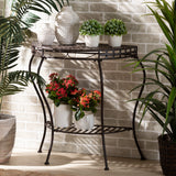 Baxton Studio Laraine Modern and Contemporary Black Metal Outdoor Console Table