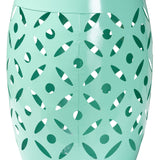 Baxton Studio Hallie Modern and Contemporary Aqua Finished Metal Outdoor Side Table