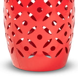 Hallie Modern and Contemporary Red Finished Metal Outdoor Side Table