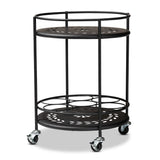 Dallan Modern Industrial Metal 2-Tier Kitchen Cart