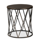 Finnick Modern Industrial Antique Black finished Metal End Table