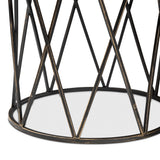 Finnick Modern Industrial Antique Black finished Metal End Table