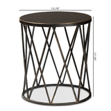 Finnick Modern Industrial Antique Black finished Metal End Table