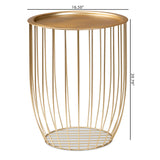 Mabon Modern and Contemporary Gold Finished Metal End Table