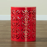 Jamila Modern and Contemporary Red Finished metal Outdoor Side Table
