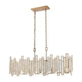 Equilibrium 34'' Wide 5-Light Linear Chandelier - Polished Nickel