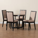 Baxton Studio Ana Modern Beige Fabric and Dark Brown Finished Wood 5-Piece Dining Set Beige/Dark Brown Ana-Sand/Dark Brown-5PC Dining Set