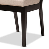Rosa Modern and Contemporary Sand Fabric Upholstered and Dark Brown Finished Wood 5-Piece Dining Set