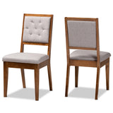 Gideon Modern and Contemporary Fabric Upholstered and Finished Wood 2-Piece Dining Chair Set