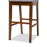 Gideon Modern and Contemporary Grey Fabric Upholstered and Walnut Brown Finished Wood 2-Piece Bar Stool Set