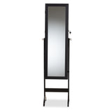 Ryoko Modern and Contemporary Black Finished Wood Jewelry Armoire with Mirror