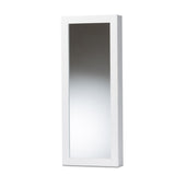Pontus Modern and Contemporary White Finished Wood Wall-Mountable Jewelry Armoire with Mirror
