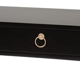 Baxton Studio Beagan Modern and Contemporary Black Finished Wood and Gold Metal 2-Drawer Console Table