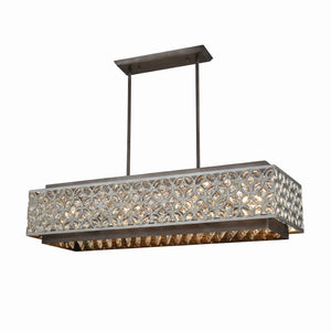 Rosslyn 40'' Wide 8-Light Linear Chandelier - Weathered Zinc