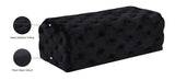 Casey Velvet / Engineered Wood / Foam Contemporary Black Velvet Ottoman/Bench - 52" W x 22.5" D x 18" H