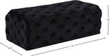 Casey Velvet / Engineered Wood / Foam Contemporary Black Velvet Ottoman/Bench - 52" W x 22.5" D x 18" H