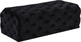 Casey Velvet / Engineered Wood / Foam Contemporary Black Velvet Ottoman/Bench - 52" W x 22.5" D x 18" H