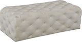 Casey Velvet / Engineered Wood / Foam Contemporary Cream Velvet Ottoman/Bench - 52" W x 22.5" D x 18" H