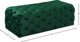 Casey Velvet / Engineered Wood / Foam Contemporary Green Velvet Ottoman/Bench - 52" W x 22.5" D x 18" H