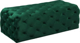 Casey Velvet / Engineered Wood / Foam Contemporary Green Velvet Ottoman/Bench - 52" W x 22.5" D x 18" H