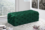 Casey Velvet / Engineered Wood / Foam Contemporary Green Velvet Ottoman/Bench - 52" W x 22.5" D x 18" H