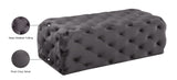 Casey Velvet / Engineered Wood / Foam Contemporary Grey Velvet Ottoman/Bench - 52" W x 22.5" D x 18" H