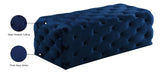 Casey Velvet / Engineered Wood / Foam Contemporary Navy Velvet Ottoman/Bench - 52" W x 22.5" D x 18" H