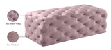 Casey Velvet / Engineered Wood / Foam Contemporary Pink Velvet Ottoman/Bench - 52" W x 22.5" D x 18" H