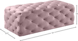 Casey Velvet / Engineered Wood / Foam Contemporary Pink Velvet Ottoman/Bench - 52" W x 22.5" D x 18" H