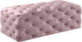 Casey Velvet / Engineered Wood / Foam Contemporary Pink Velvet Ottoman/Bench - 52" W x 22.5" D x 18" H