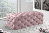 Casey Velvet / Engineered Wood / Foam Contemporary Pink Velvet Ottoman/Bench - 52" W x 22.5" D x 18" H