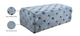 Casey Velvet / Engineered Wood / Foam Contemporary Sky Blue Velvet Ottoman/Bench - 52" W x 22.5" D x 18" H