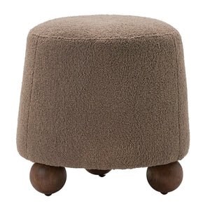 Sagebrook Home Contemporary 3-legged Round Sherpa Ottoman, Brown Kd 17096-02 Brown Plywood