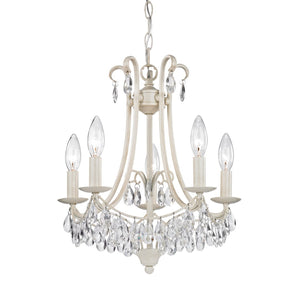 Mini Victorian 14'' Wide 5-Light Chandelier - Antique Cream