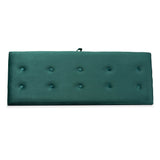 Caine Modern and Contemporary Green Velvet Fabric Upholstered and Dark Brown Finished Wood Storage Bench