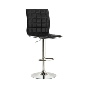 Contemporary Upholstered Adjustable Bar Stools and Chrome (Set of 2)