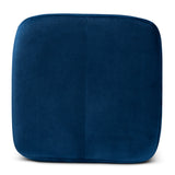 Aleron Contemporary Glam and Luxe Navy Blue Velvet Fabric Upholstered and Gold Finished Metal Storage Ottoman