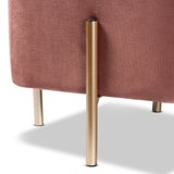 Aleron Contemporary Glam and Luxe Pink Velvet Fabric Upholstered and Gold Finished Metal Storage Ottoman