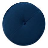 Malina Contemporary Glam and Luxe Navy Blue Velvet Fabric Upholstered and Gold Finished Metal Storage Ottoman